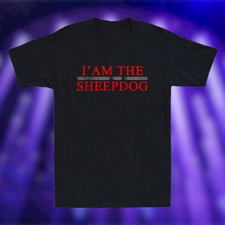 เสื้อยืดคอกลมเสื้อยืด พิมพ์ลายโลโก้ I Am The Sheepdog No.1 สําหรับผู้ชายผ้าฝ้ายแท้