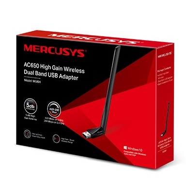 ขายดีส่งไว ⚡️ตัวรับสัญญาณไวไฟ⚡️MERCUSYS (MU6H) AC650 High Gain Wireless Dual Band USB Adapter 2.4GHz และ 5GHz ราคา ถูกที่สุด ดีลบีเคเค แกลเลอรีภาพที่ 3