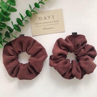 DAY 1 scrunchies โดนัทมัดผม ยางรัดผม ผ้าลูกฟูก XL size