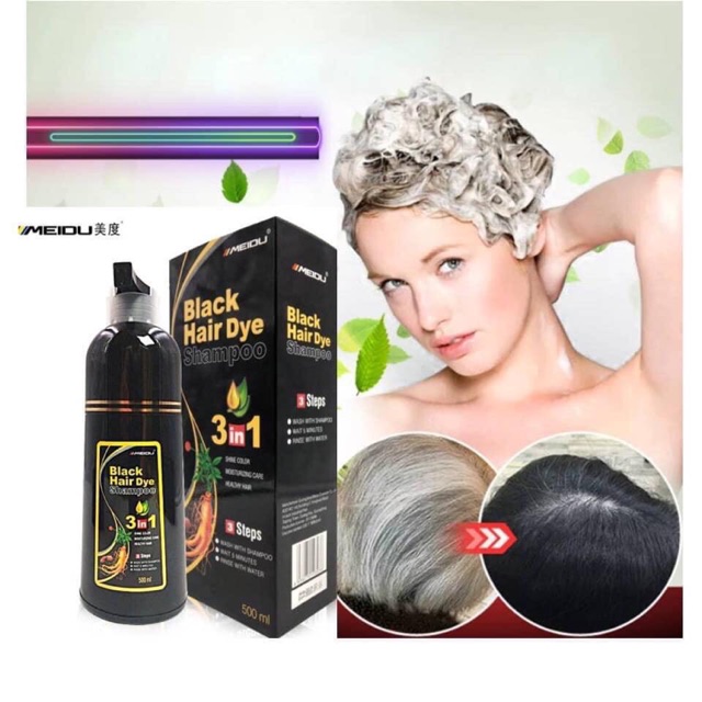 Black Hair Dye Shampoo 3in1