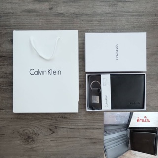 Calvin Klein Leather Bookfold with Key Fob Set