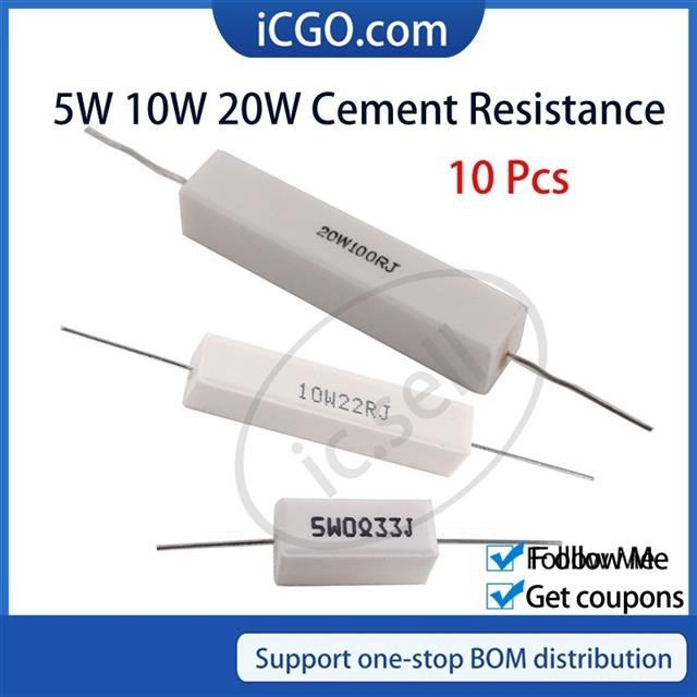 5 W 10 W 20 W ตัวต้านทานไฟฟ้า 75 R 82 R 91 R 100 R 120 R 150 R 180 R Ohm 10 ชิ้น