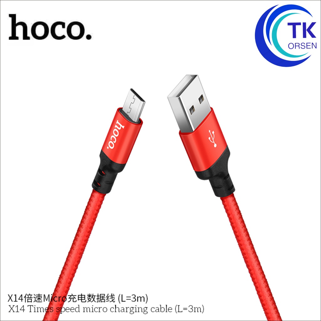 สายชาร์จยาว 1เมตร/2เมตร/3เมตร Hoco X14 Time Speed Charger สำหรับ L/Samsung/Micro USB / Type C - รูปที่ 4