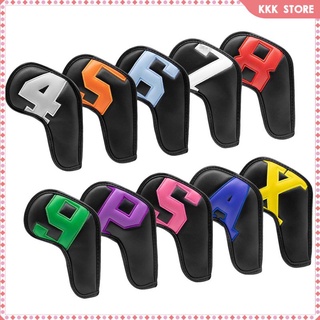 10Pcs Golf Iron Headcovers, Portable Durable Golf Club Head Cover for Travel Gift