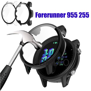 Garmin Forerunner 255 955 เคส PC แข็ง เต็มรูปแบบ กระจกนิรภัย ป้องกันหน้าจอ กันชน