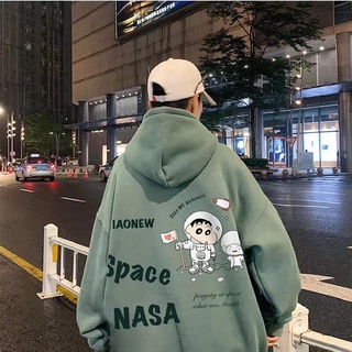 Hoodie【M-5XL】Japanese Fashion Casual Mens Hoodie Printed Hooded Sweatshirt Cartoon Anime Letter Hooded Winter Long-sleeved Sweater with Inner Bristles Street Hip-hop Trend Hoodie Oversized Loose and Comfortable Hoodie