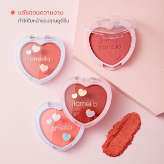 ลาเมล่า Blush on ชมพูพีช ส้มพีช โทนส้ม ชมพูพีช บลัชออนโทนส้ม บรัชออนทาแก้ม ส้มอิฐ ส้มพีช เนื้อดี สีสวย ติดทน(362)