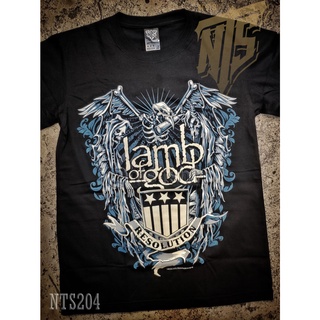 เสื้อยืดคอกลม 204 Lamb Of God Rock เสื้อยืด เสื้อวง สกรีนลายอย่างดี ผ้าหนานุ่ม ไม่หดไม่ย้วย มาตราฐาน  T SHIRT S M