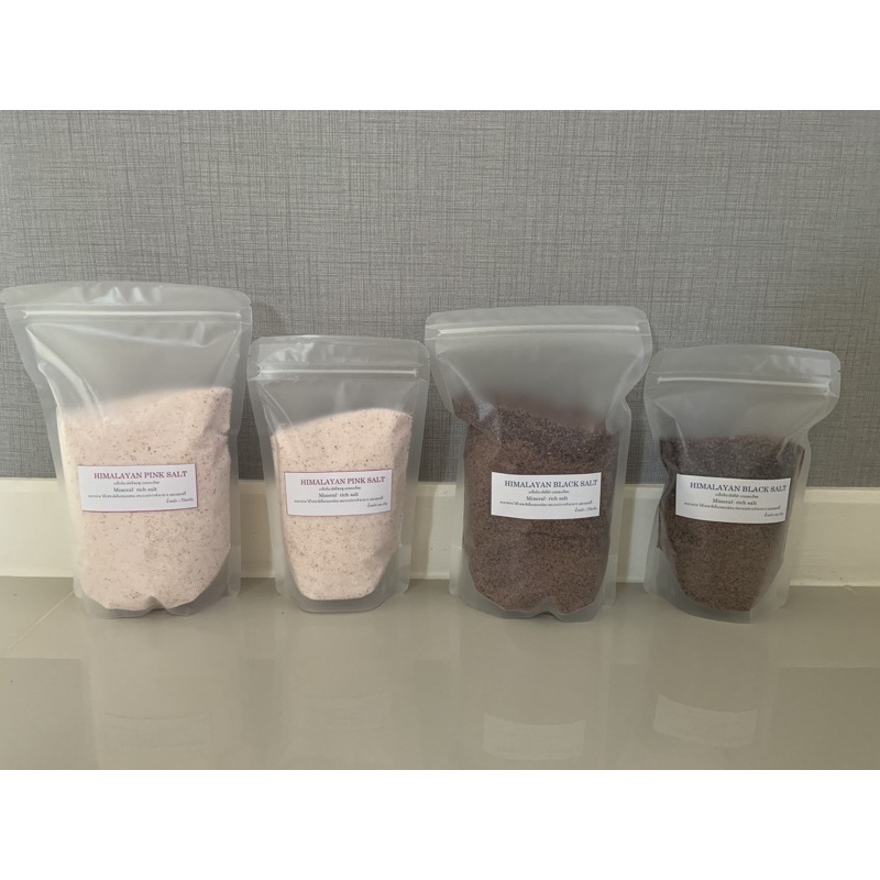 เกลือหิมาลัยสีชมพู 60 บาท เเละดำ 500g,1kgเหมาะสำหรับketo เเละสามารถขัดผิวได้ด้วย
