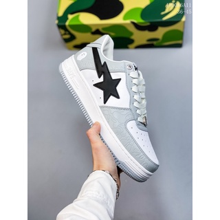 รองเท้าผ้าใบลําลอง รุ่น Bape x Air  Sta Low Air Force One Low-Cut สไตล์คลาสสิก เข้ากับทุกการแต่งกาย สไตล์สปอร์ต