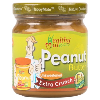 แฮปปี้เมทครีมทาขนมปังถั่วลิสงธรรมชาติบดหยาบ 200กรัม Happy Mate Bread Cream, Natural Peanut, Coarse Grinding 200 grams