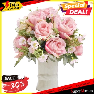 🌈BEST🌈 ดอกกุหลาบในแจกันเซรามิค WACH 02 สีชมพู ARTIFICIAL ROSE IN CERAMIC VASE WACH 02 PINK 🛺💨