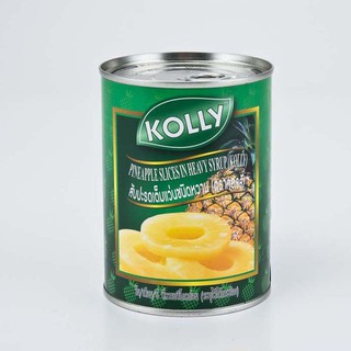 🔥สินค้าขายดี!! โคลลี่ สับปะรดแว่นในน้ำเชื่อม 565 กรัม x 3 กระป๋อง Kolly Pineapple Slices 565 g x 3 Cans