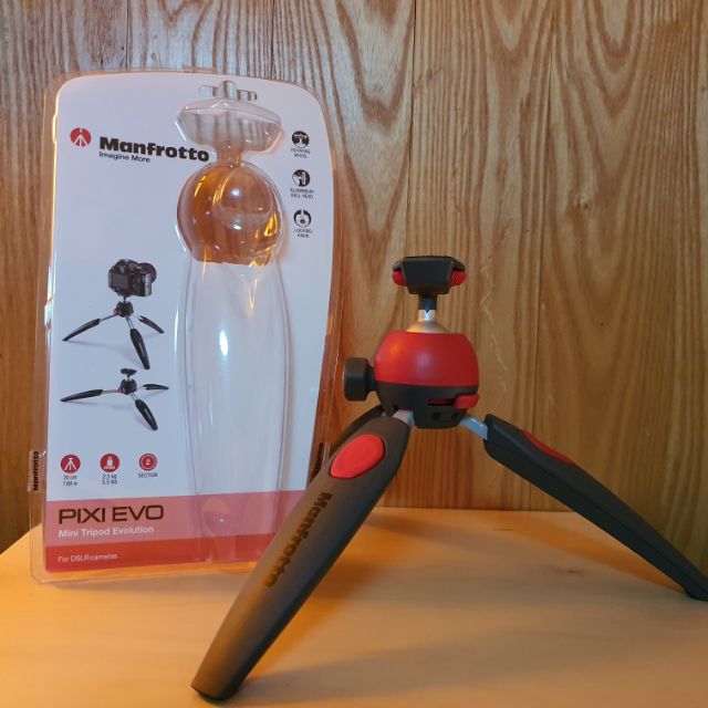 ขาตั้งกล้องพกพา Manfrotto Pixi Evo สีเทาแดง ของแท้ซื้อจาก ecmall