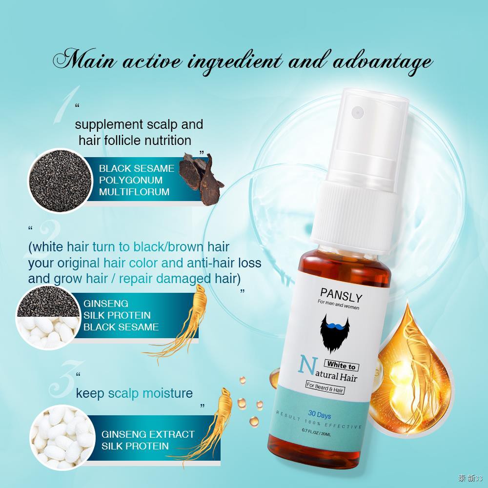 ▤☫Magical Herbal Cure White Hair Treatment Spray 20ML Remedies Change White  Gray Hair To Black Permanently In 30 Days Na | Shopee Thailand