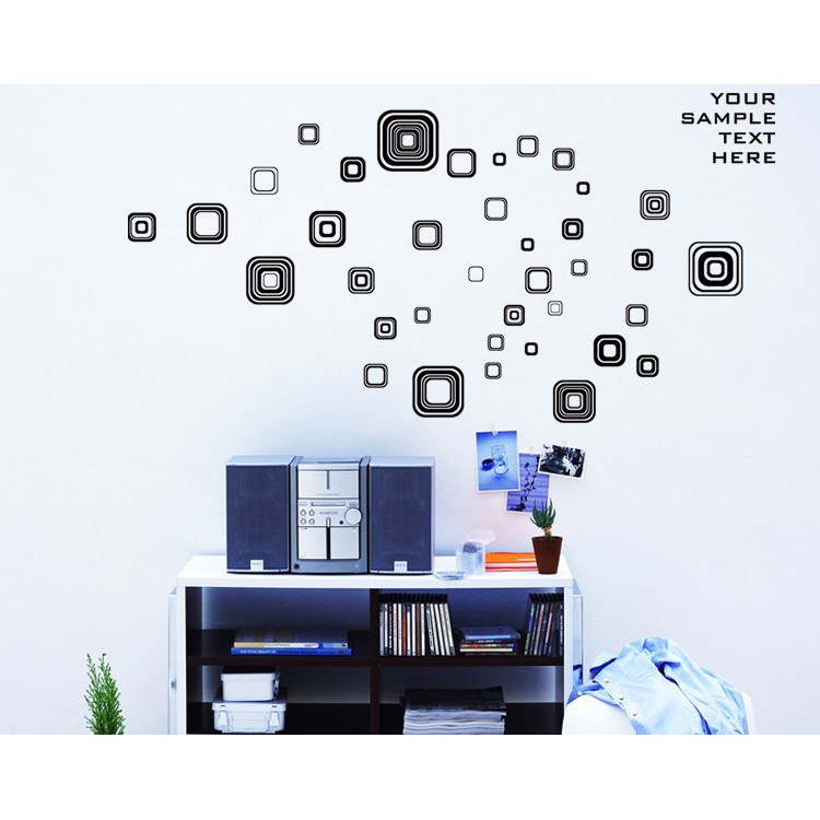 RELIZA WALLSTICKER MINIMALIST BLACK BOX JM8336 สติ๊กเกอร์ติดผนัง