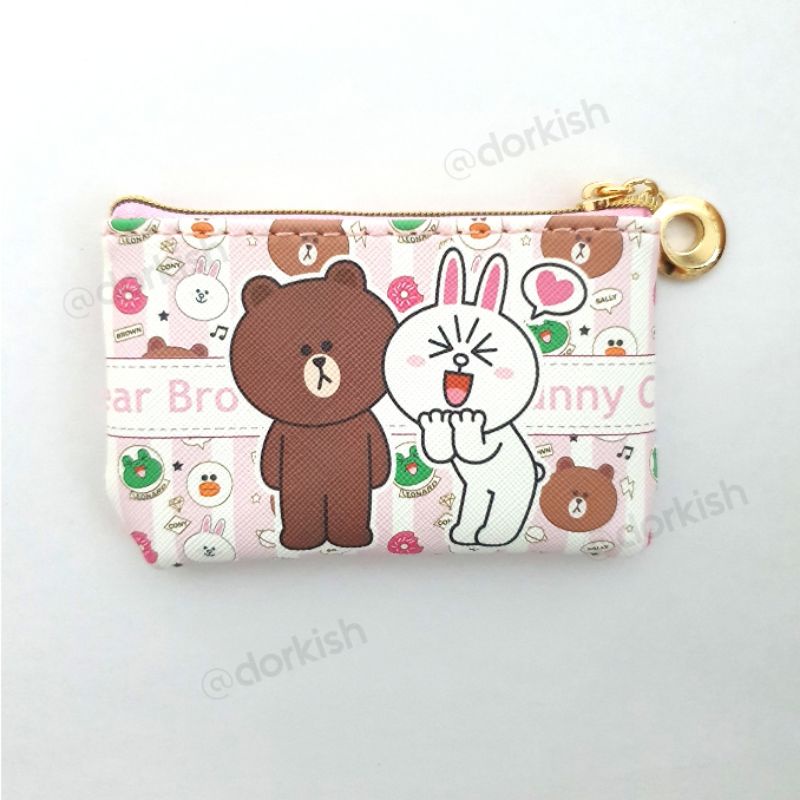 Line Brown Bear & Cony Rabbit Mini Coin Purse Pouch