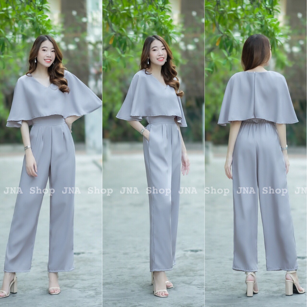 hbstation.shop เสื้อผ้าผู้หญิง Jumpsuit สีเทา พร้อมส่ง