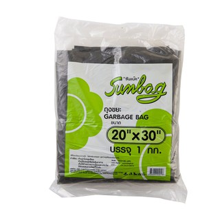 ถุงขยะดำ หนา TW (20 นิ้ว x 30 นิ้ว) 1 กก. Sunbag Black thick TW garbage bag (20 inches x 30 inches) 1 kg. Sunbag