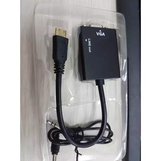 อุปกรณ์แปลงสัญญาณ จาก MINI HDMI to VGA + สาย Audio Output