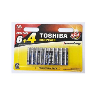 ถ่าน Toshiba Alkaline ขนาด AAA แพค 10 ก้อน