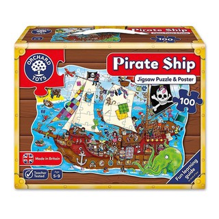 ORCHARD TOYS, Pirate Ship จิ๊กซอว์เรือโจรสลัด สีสันสดใส ทั้งหมด 100 ชิ้น ลิขสิทธิ์แท้ นำเข้าจากอังกฤษ ของเล่นเด็ก 5-9 ปี