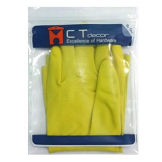 ถุงมือยาง BY TORA 12 นิ้ว M เหลืองRUBBER GLOVES BY TORA SIZE M 12IN YELLOW