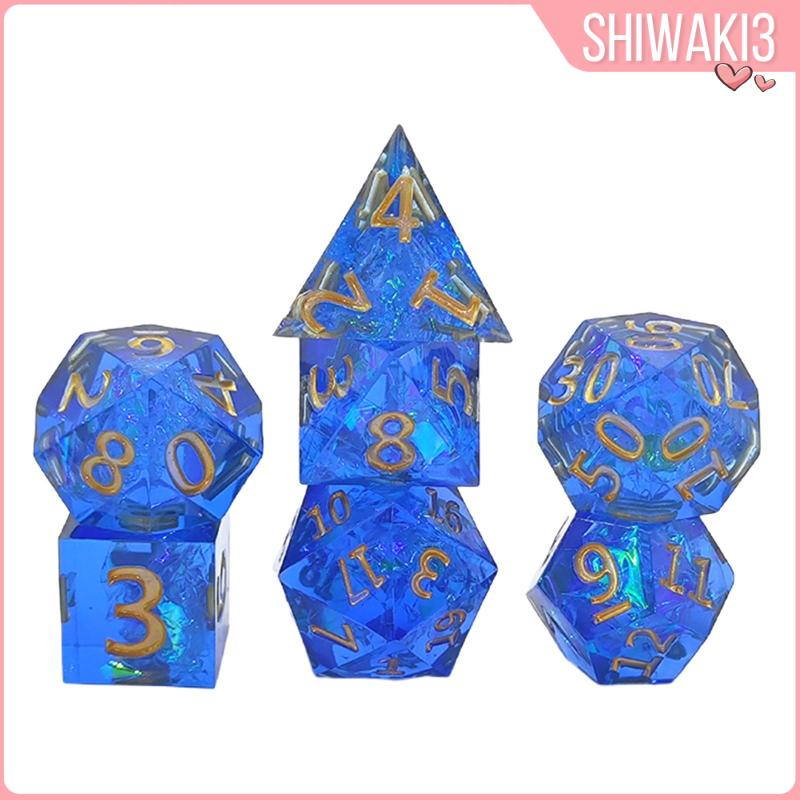 7 Pieces Acrylic Digital Dice Set Table Game D4 D6 D8 D10 D12 D20 for Kids #4