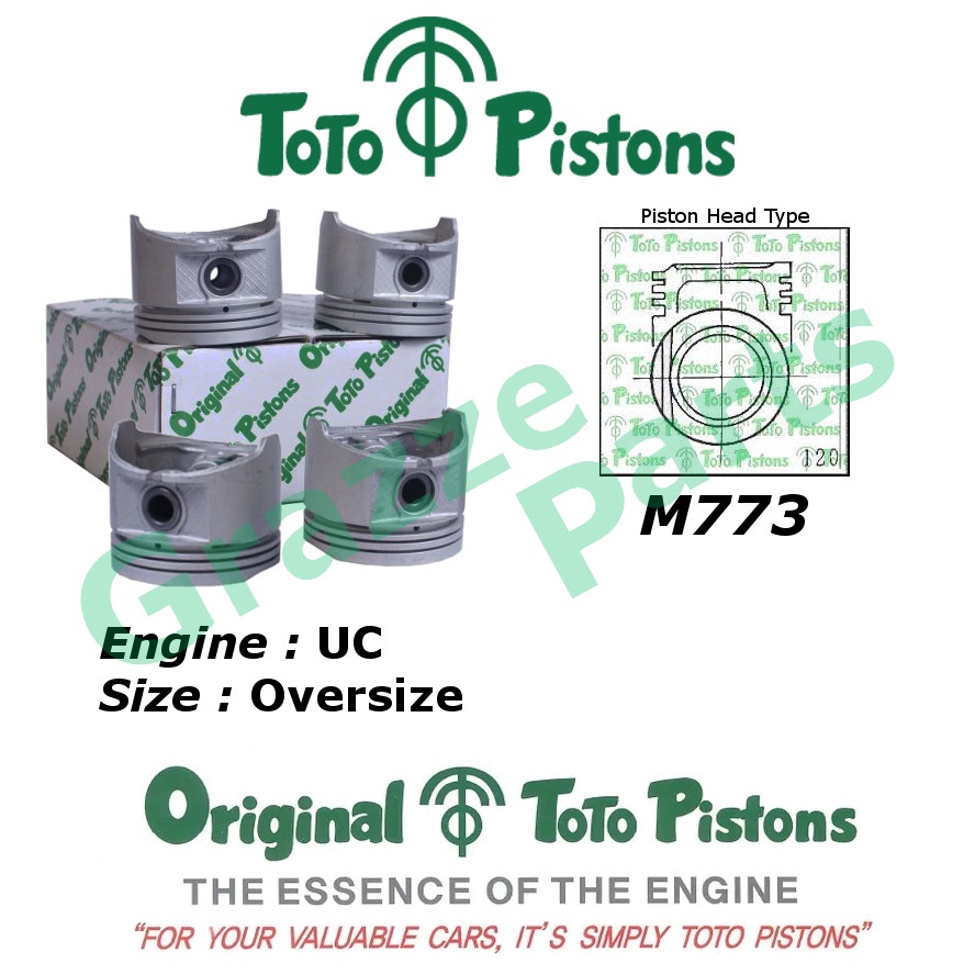 ชุดลูกสูบ TOTO M773 สําหรับ Ford Mazda E1400 Maxi Econovan 1.4 Bongo UC (7.0 มม.)