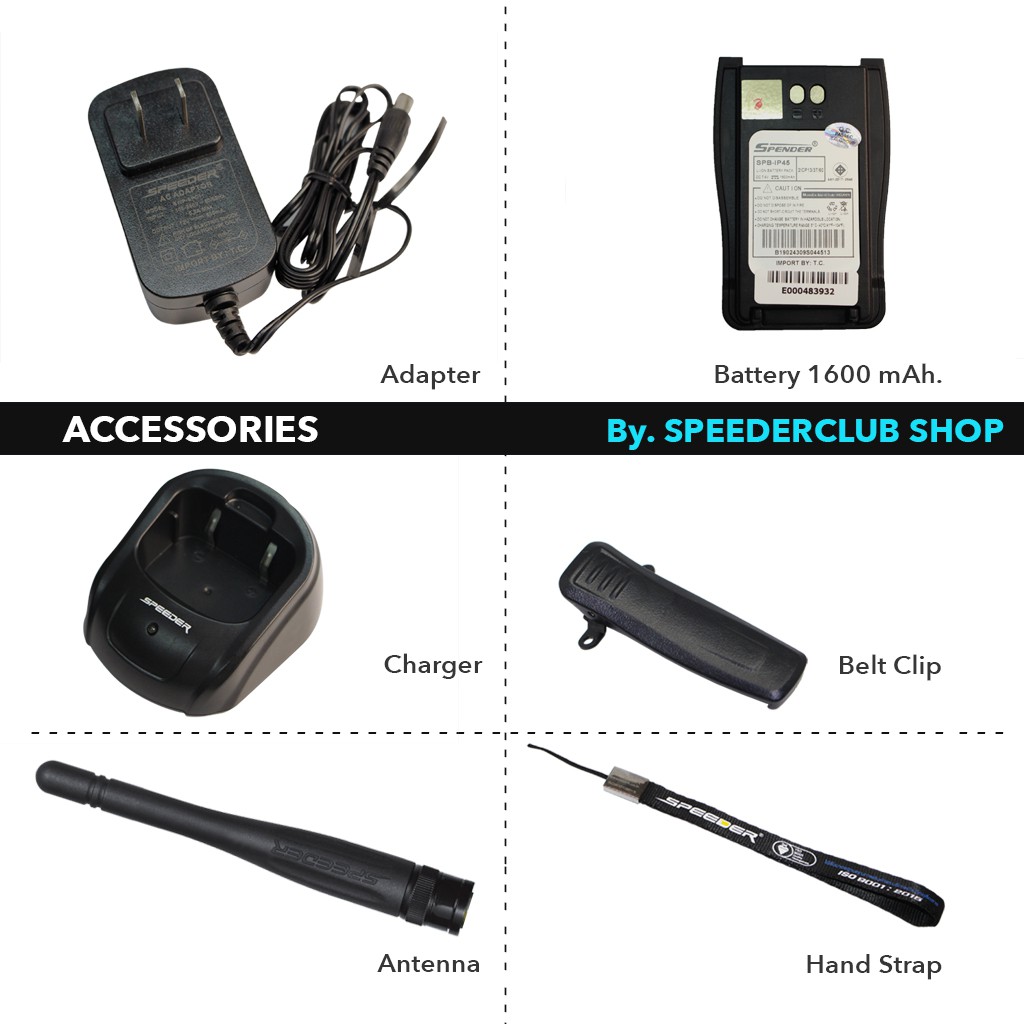วิทยุสื่อสาร SPEEDER รุ่น SP-IP5 Plus สีแดง  กำลังส่ง 5 วัตต์ เครื่องมีทะเบียน ถูกกฎหมาย รับประกันสินค้า 2 ปี ราคา ถูกที่สุด ดีลบีเคเค แกลเลอรีภาพที่ 3