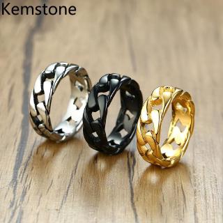 Kemstone แฟชั่นสแตนเลสสีทอง / เงิน / ดำสำหรับผู้ชาย