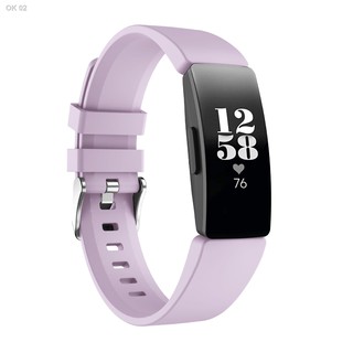 สายนาฬิกาอิเล็กทรอนิกส์เหมาะสำหรับ Fitbit Inspire HR สายซิลิโคนสีทึบ 16mm