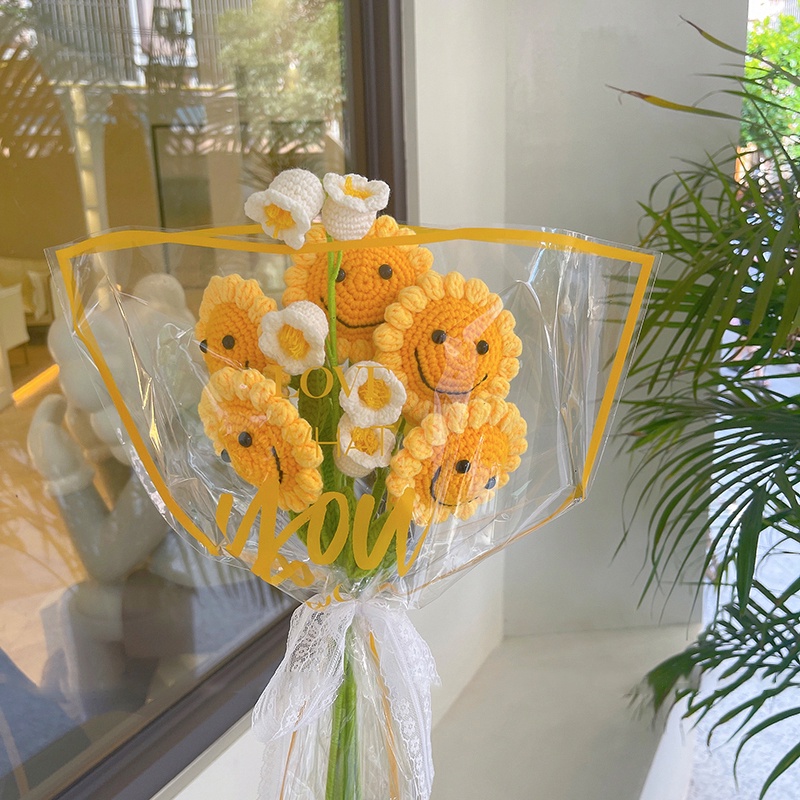 ดอกไม้ประดิษฐ์ ถักโครเชต์ แฮนด์เมด สําหรับตกแต่งบ้าน