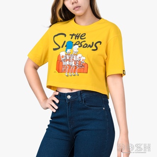 DOSH WOMENS CROPPED TOPS THE SIMPSONS เสื้อยืดทรงครอปสั้น ผู้หญิง FSIWT1005-YE