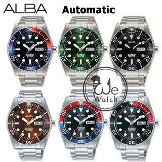 ALBA AUTOMATIC รุ่น AL4279X AL4281X AL4283X ขอบหยัก พร้อมสายซิลิโคนและกล่องดีไซน์ นาฬิกาชาย เครื่อง