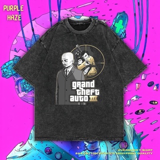 เสื้อยืด ขนาดใหญ่ พิมพ์ลาย Haze Grand Theft Auto 3 นิ้ว สีม่วง | หินล้างทําความสะอาด | เสื้อยืด Gta 3 | เกม | เสื้อยืด พ