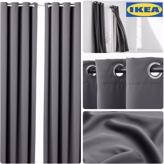 ม่านทึบแสง 1 คู่, เทา145x250 ซม. รุ่น HILLEBORG ฮิลเลบอร์ย IKEA ของแท้ 💯% พร้อมส่ง!!!