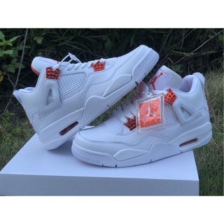 Air Jordan 4 "Metallic Orange" รองเท้าผ้าใบลําลอง สําหรับผู้ชาย CT8527-118