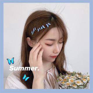 ผ้าโพกศีรษะที่สวยหรูกิ๊บผีเสื้อ Blue Butterfly Hairpin Bride Headwear Wedding Party Jewelry Accessories