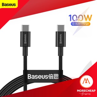 🔥ถูก/แท้🔥Baseus สายชาร์จ USB-C PD QC4.0+ 100W 5A ชาร์จด่วน Type-C to Type C มี E-Marker ยาว 1-2 เมตร