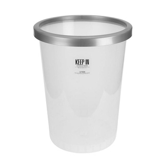 ถังขยะกลมใส 45 ลิตร ขอบสีเงิน คีปอิน RW9293+1 ถังขยะ Clear Round Trash Can 45 Liters Silver Rim KEEP IN RW9293+1