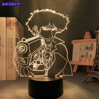 โคมไฟตั้งโต๊ะอะคริลิค Led ลายการ์ตูนอนิเมะ Bebop Spike 3d ของขวัญวันเกิด สไตล์คาวบอย สําหรับตกแต่งห้องนอนเด็ก