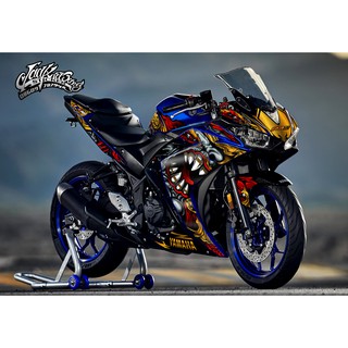 สติ๊กเกอร์ Full Body Yamaha Yzf R3 โมเดลแรก (เก่า) ลายยักษ์ไทยดัดฟัน