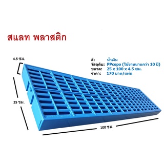 แผ่นสแลทพลาสติกปูพื้น (Slate Plastic) แบบหนา สำหรับ ปูพื้น กรง สัตว์เลี้ยง วางสินค้า วางกระถางตันไม้ size 25*100*4.5 ซม.