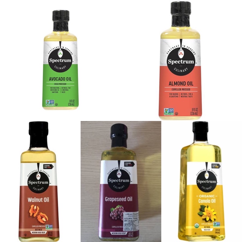 Spectrum Organic Oil สเปกตรัม ออร์แกนิค / Avocado / Almond / วอลนัท Walnut / Grapesseed / น้ำมันคาโนล่า Canola