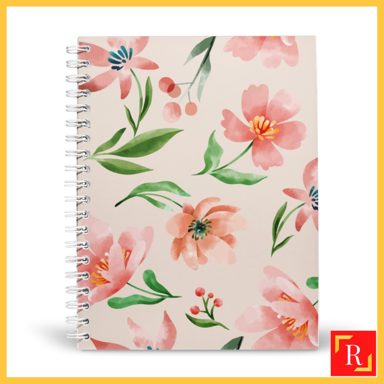 สมุดโน๊ตเกลียว/สมุดโน้ตวงแหวนคู่- (A4/A5 Line/Blank 80gsm)-ดอกไม้/ดอกไม้ 23 ROYCE PUBLISHING