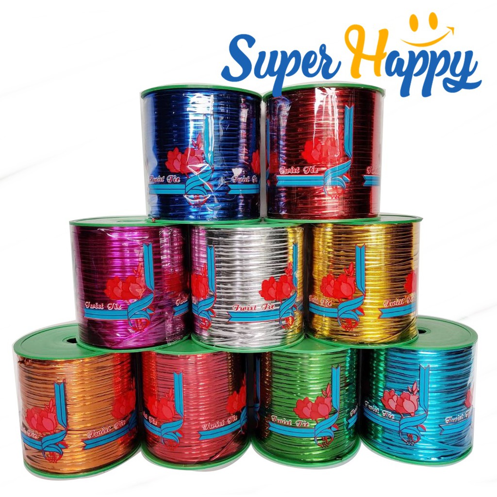 ริบบิ้นลวดม้วนจัมโบ้ 350 หลา(320 เมตร) ลวดสี ลวดมัดโบว์ ลวดมัดถุงขนม