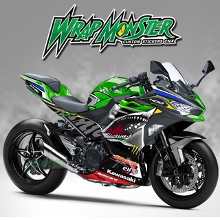 สติ๊กเกอร์แต่งลายรถ Kawasaki Ninja 400 รอบคัน ลาย ฉลาม 2