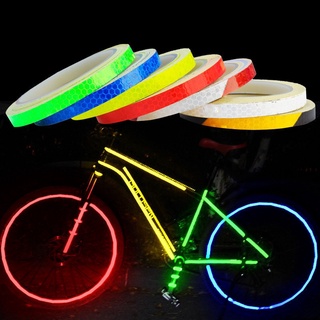 1cm*8m Fashion Wheel Rim Decal Waterproof Security warning tape Bike Reflective Stickers Motorcycle Bicycle Hot Fluorescent Cycling Accessories/Multicolor