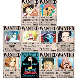 ใบประกาศจับค่าหัว ONEPIECE 10 คน ของมีจำนวนจำกัด